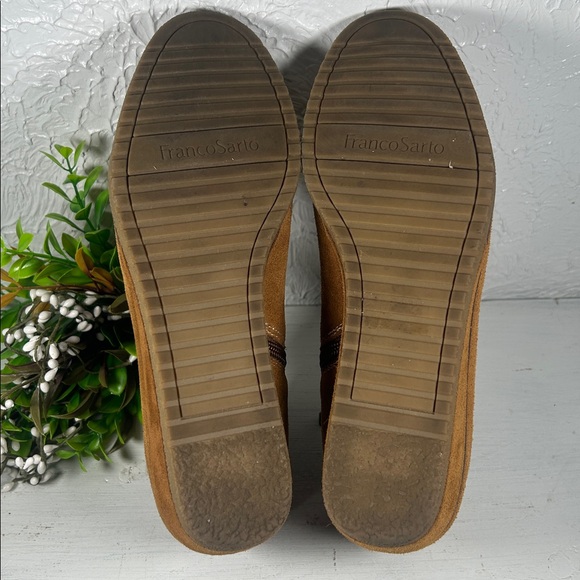 Franco Sarto “Brooke” Suede Wedge Heeled Bootie Side Zip Buckle Accent Size 7 - Picture 7 of 12